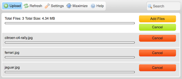 Upload queue in CKFinder
