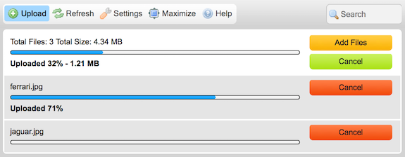 Multiple file upload progress
